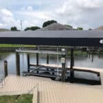 Radius beam boat lift cover