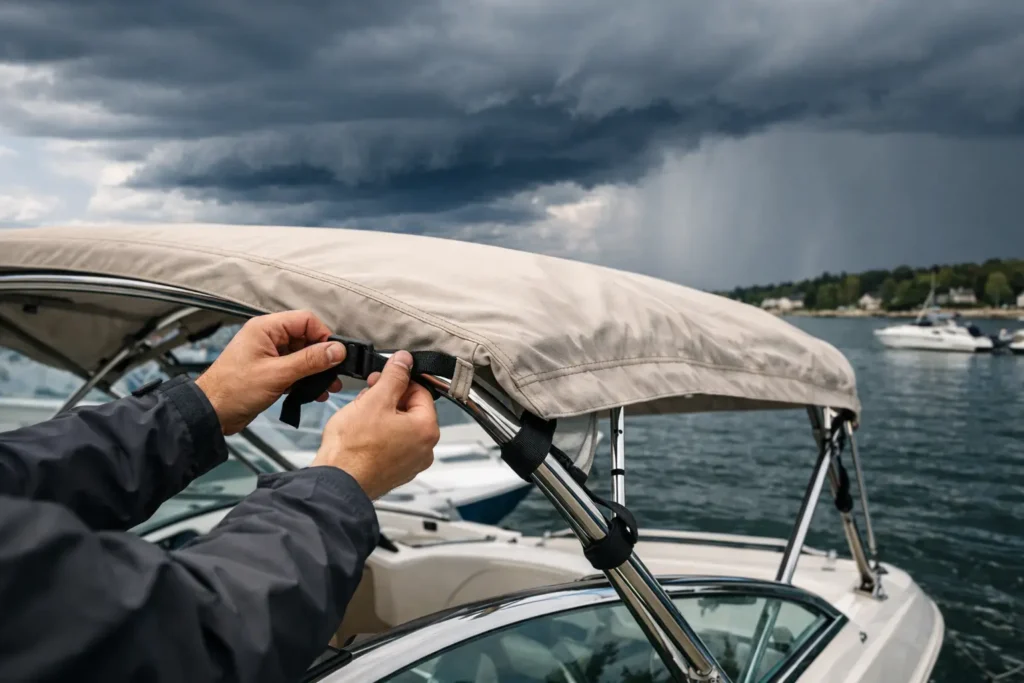 How to Prepare Boat Canopy for Storms
