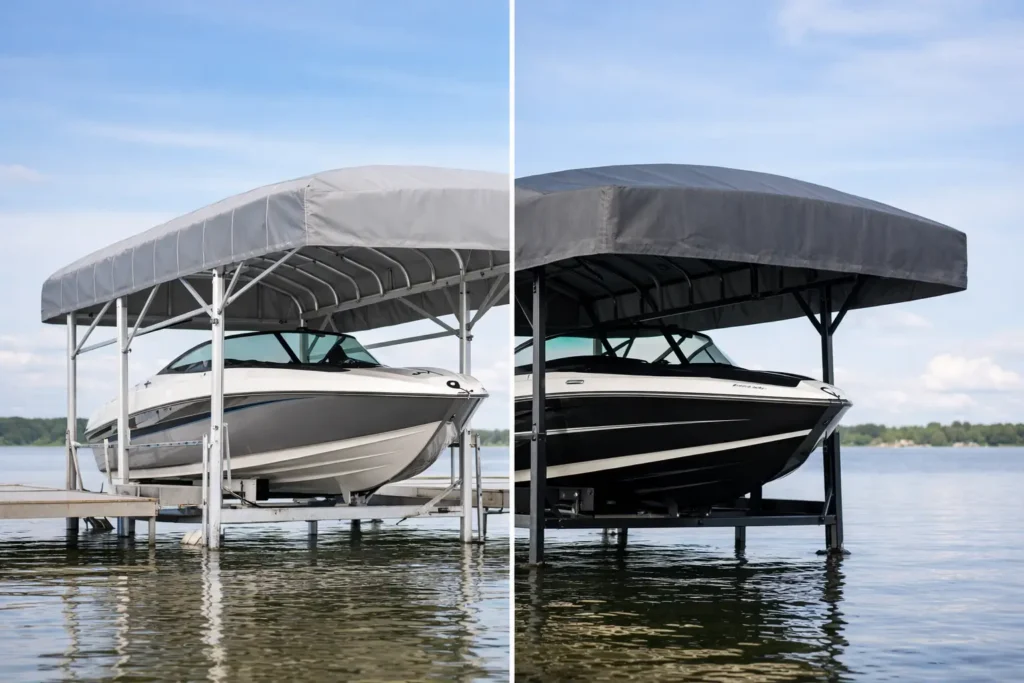 Aluminum Frame vs Steel Canopy for Boat Lifts